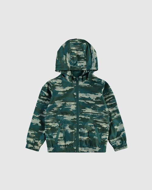 Jaqueta Infantil Menino Corta Vento Estampa Camuflada Em Tafetá Malwee Kids