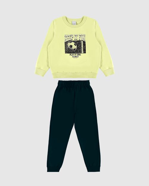 Conjunto Infantil Menino Blusão E Calça Jogger Moletom Flanelado Malwee Kids