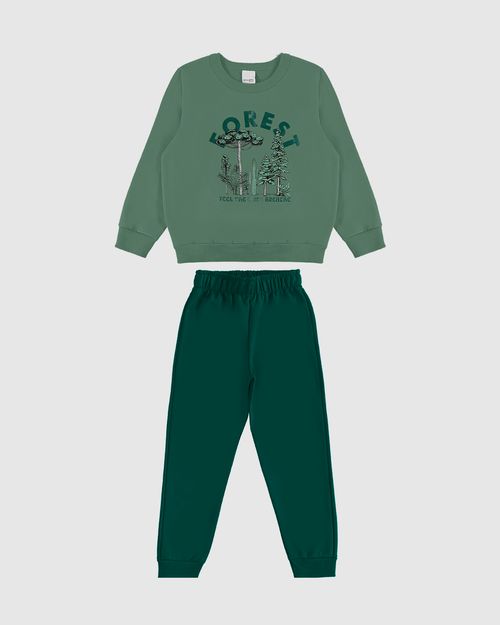 Conjunto Infantil Menino Blusão E Calça Jogger Moletom Flanelado Malwee Kids