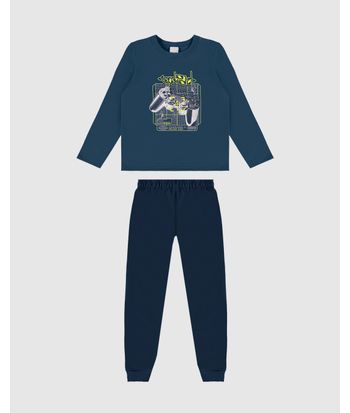 Conjunto Infantil Menino Blusão Com Estampa Moletom Flanelado Malwee Kids
