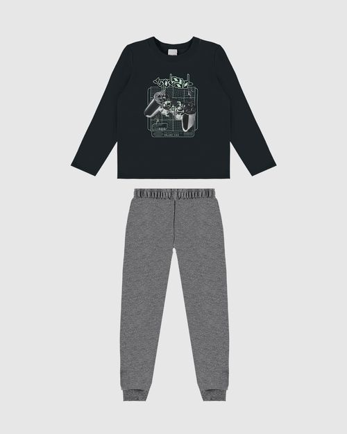 Conjunto Infantil Menino Blusão Com Estampa Moletom Flanelado Malwee Kids