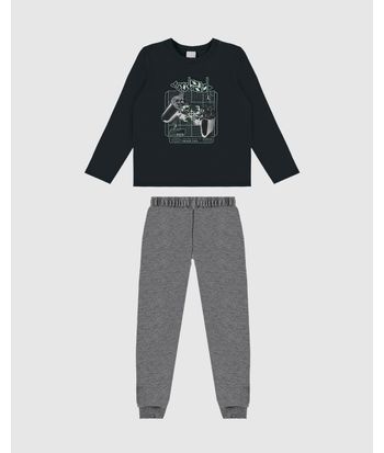 Conjunto Infantil Menino Blusão Com Estampa Moletom Flanelado Malwee Kids