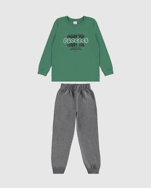 Conjunto Longo Infantil Menino Camiseta Trust The Process Malwee Kids