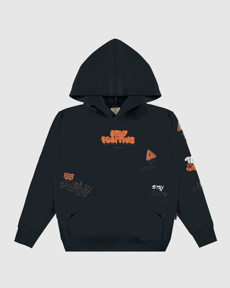 Blusão Infantil Menino Bolso Canguru Em Moletom Flanelado Malwee Kids