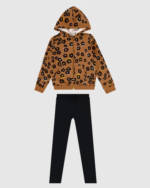 Conjunto Infantil Menina Jaqueta E Legging Em Moletom Flanelado Malwee Kids