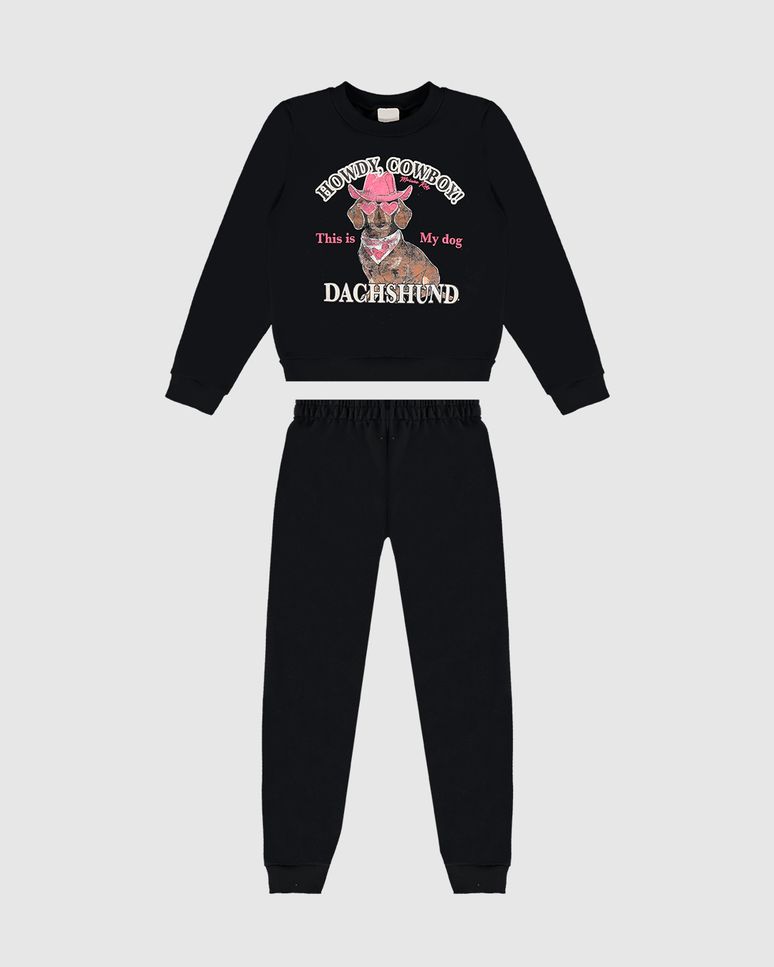 Conjunto Infantil Menina Howdy Cowboy Em Moletom Flanelado Malwee Kids