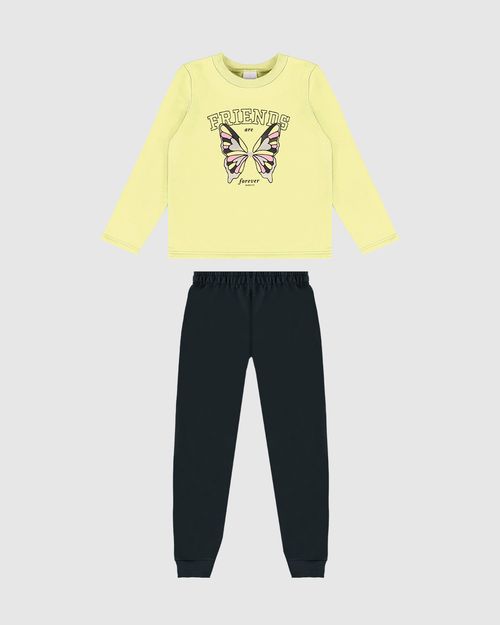 Conjunto Longo Infantil Menina Friends Em Moletom Flanelado Malwee Kids