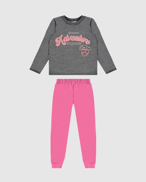 Conjunto Longo Infantil Menina Adventure Em Moletom Flanelado Malwee Kids