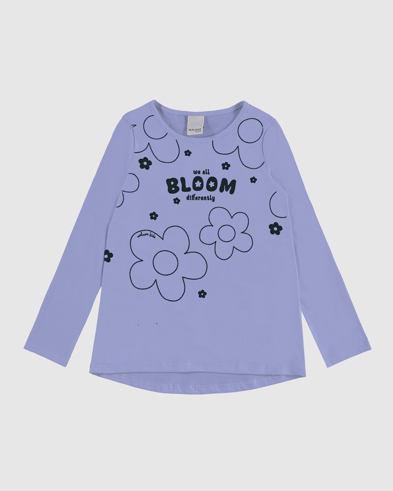 Blusa Infantil Menina Mullet We All Bloom Differently Em Algodão Malwee Kids