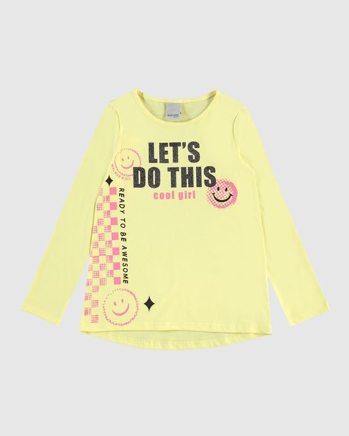 Blusa Infantil Menina Mullet Let’s Do This Em Algodão Malwee Kids