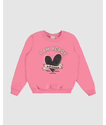 Blusão Infantil Menina I Am Ready Em Moletom Flanelado Malwee Kids