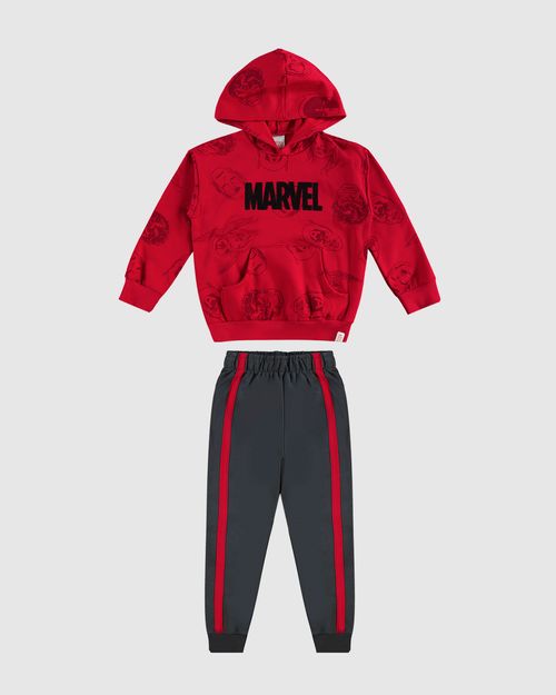 Conjunto Infantil Menino Avengers Marvel Em Moletom Flanelado Malwee Kids