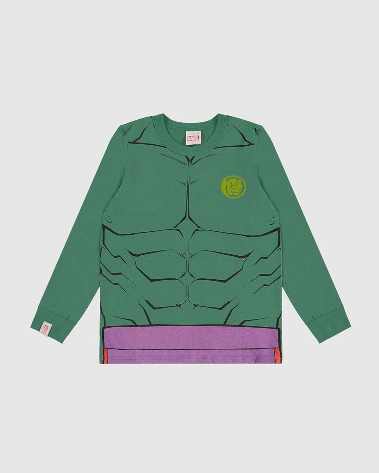 Camiseta Infantil Menino Manga Longa Avengers Em Algodão Malwee Kids