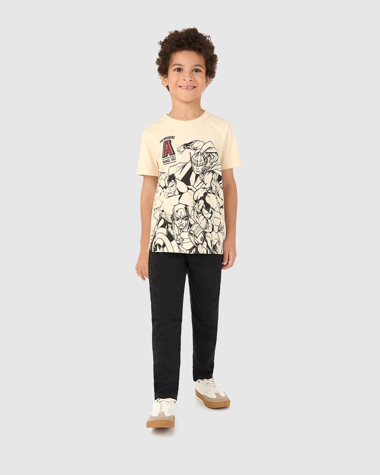 Camiseta Infantil Menino Manga Curta Avengers Em Algodão Malwee Kids