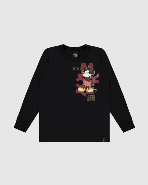 Camiseta Infantil Menino Manga Longa Mickey Disney Em Algodão Malwee Kids