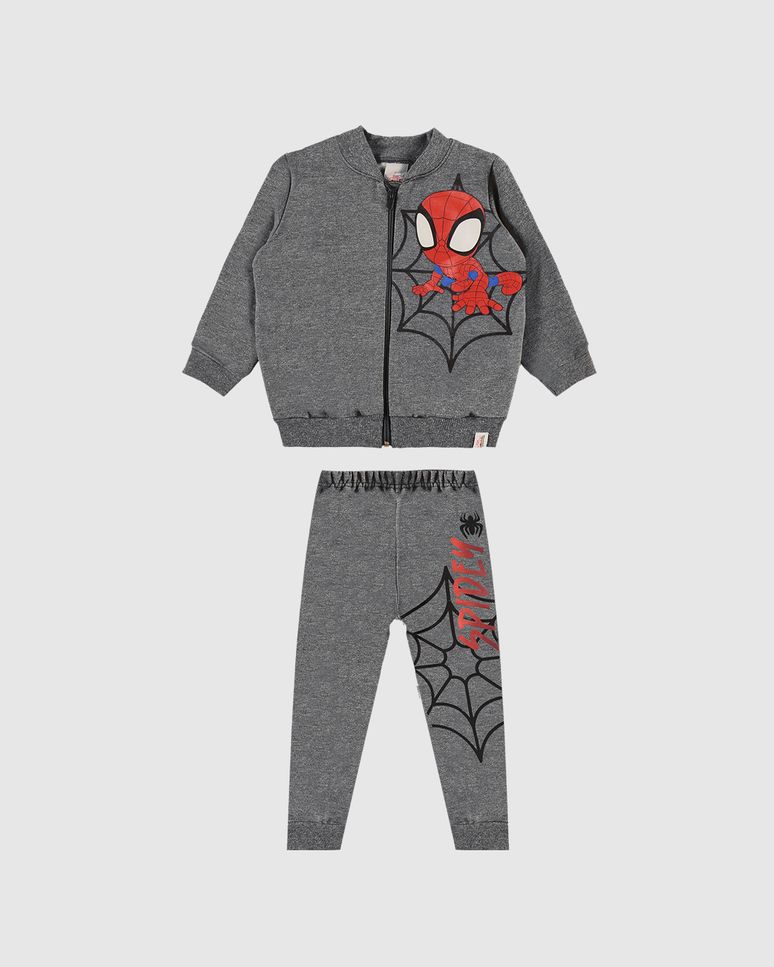 Conjunto Infantil Unissex Homem-Aranha Em Moletom Flanelado Malwee Kids