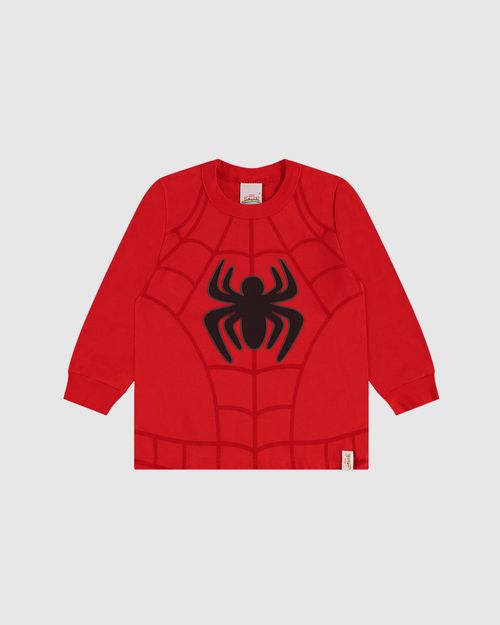 Camiseta Infantil Menino Manga Longa Homem-Aranha Em Algodão Malwee Kids