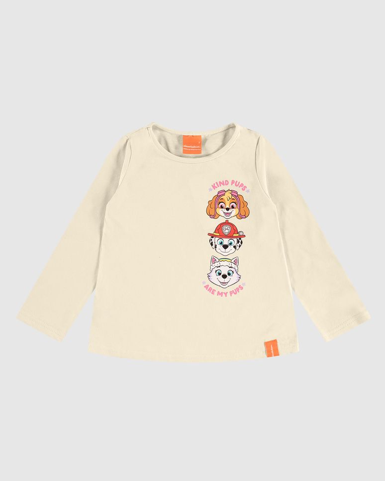 Blusa Infantil Menina Manga Longa Patrulha Canina Em Algodão Malwee Kids