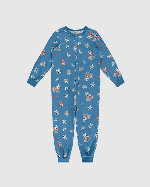 Pijama Macacão Infantil Menino Estampado Em Algodão Malwee Kids