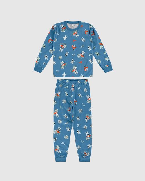 Pijama Longo Infantil Menino Em Malha Algodão Malwee Kids