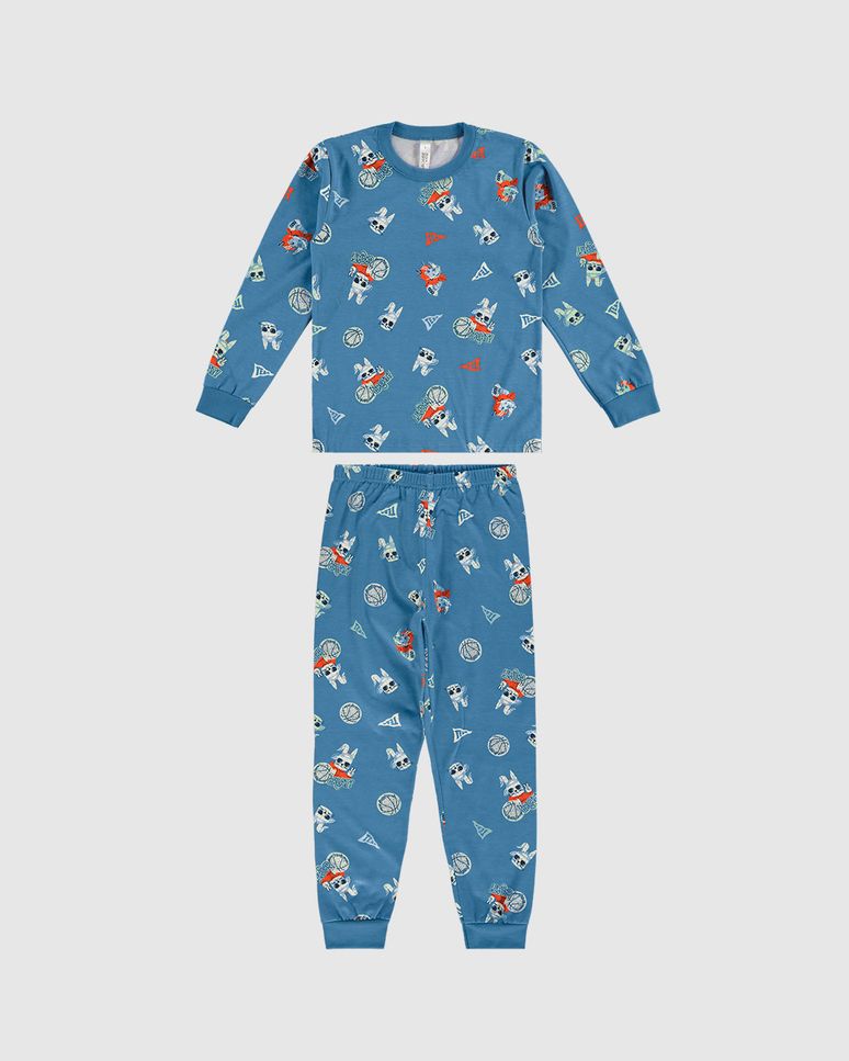 Pijama Longo Infantil Menino Em Malha Algodão Malwee Kids
