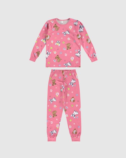 Pijama Longo Infantil Menina Estampado Em Algodão Malwee Kids