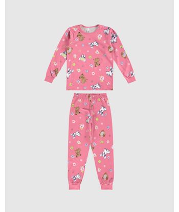 Pijama Longo Infantil Menina Estampado Malwee Kids
