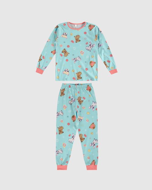 Pijama Longo Infantil Menina Estampado Em Algodão Malwee Kids