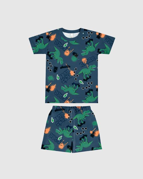 Pijama Infantil Menino Estampa Brilha No Escuro Em Algodão Malwee Kids