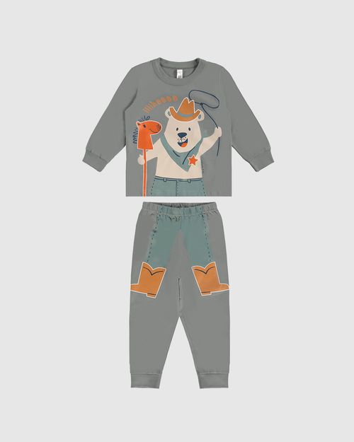Pijama Longo Infantil Menino Cowboy Em Algodão Malwee Kids