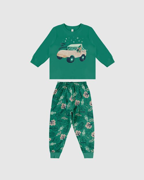 Pijama Longo Infantil Menino Calça Estampada Em Algodão Malwee Kids