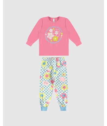 Pijama Longo Infantil Menina Estampa Brilha No Escuro Em Algodão Malwee Kids