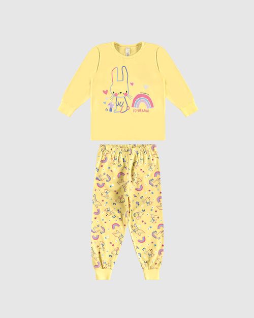 Pijama Longo Infantil Menina Estampa Brilha No Escuro Em Algodão Malwee Kids