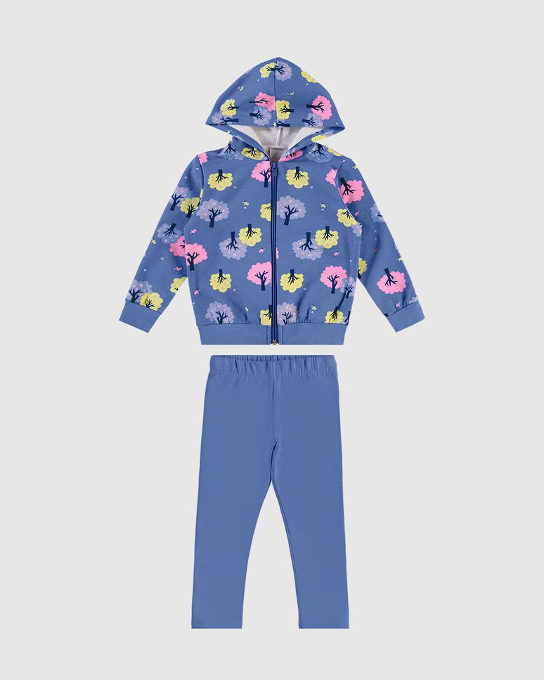 Conjunto Infantil Menina Jaqueta Em Moletom Stretch Flanelado Malwee Kids