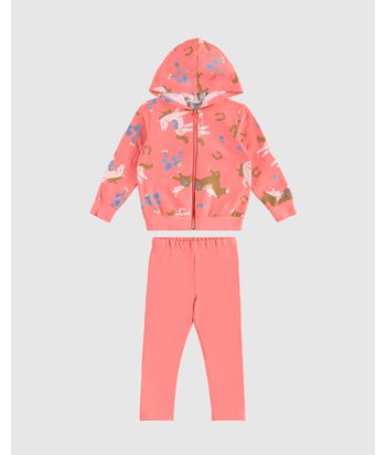 Conjunto Infantil Menina Jaqueta Em Moletom Stretch Flanelado Malwee Kids