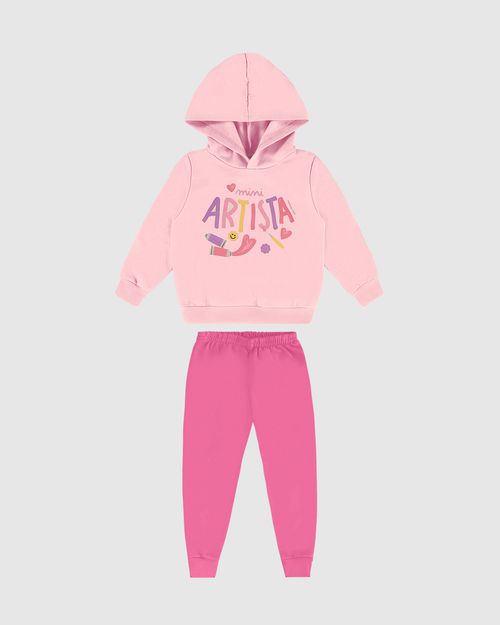 Conjunto Longo Infantil Menina Mini Artista Em Moletom Flanelado Malwee Kids
