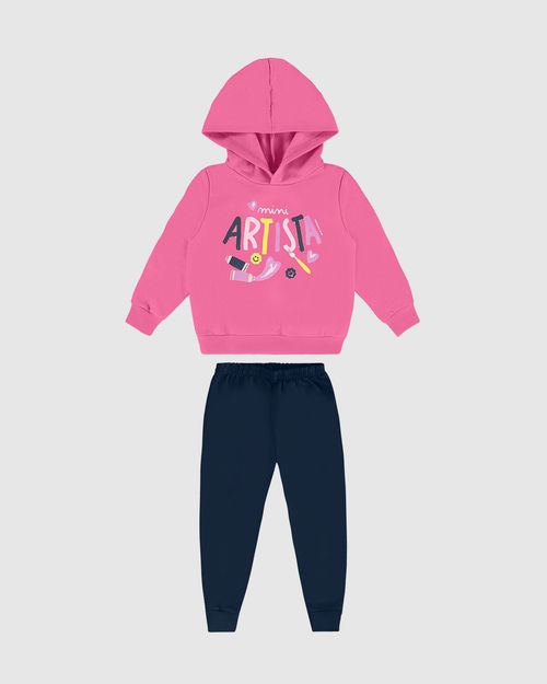 Conjunto Longo Infantil Menina Mini Artista Em Moletom Flanelado Malwee Kids
