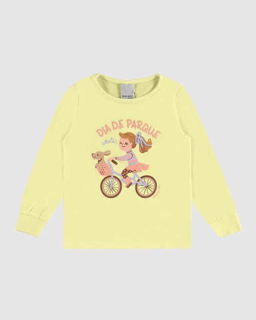 Blusa Infantil Menina Manga Longa Dia De Parque Em Algodão Malwee Kids