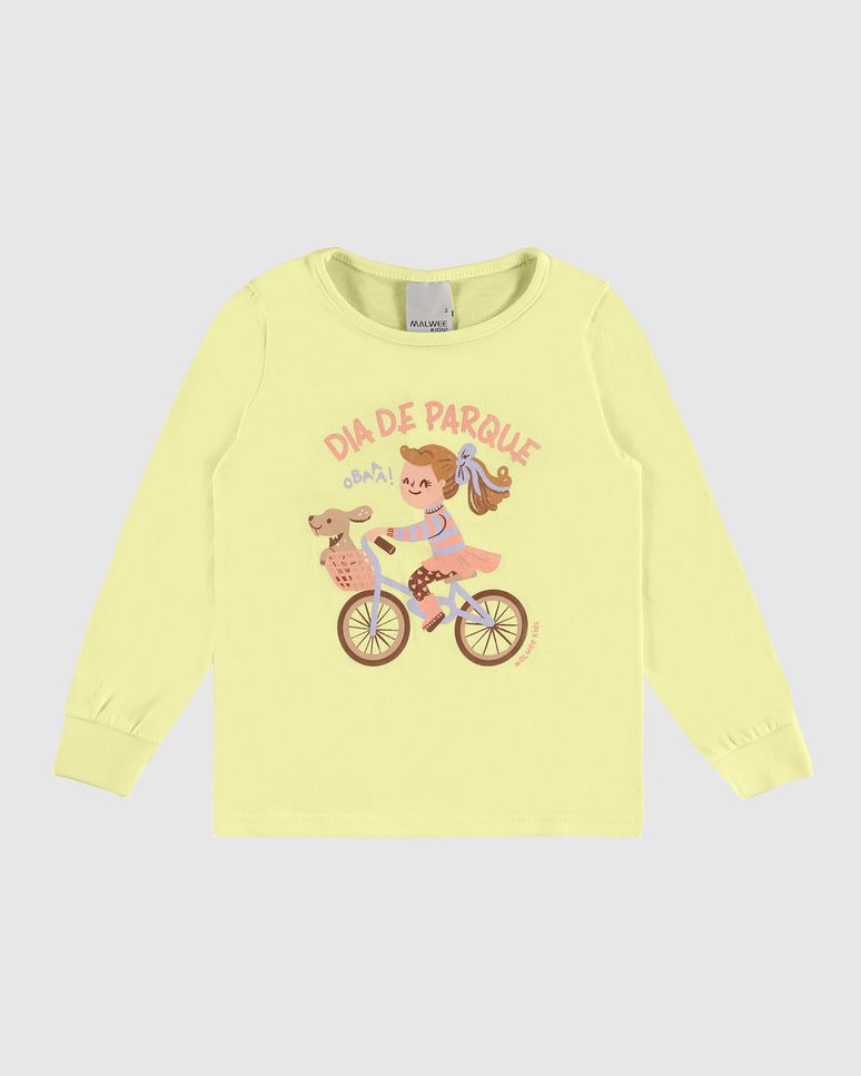 Blusa Infantil Menina Manga Longa Dia De Parque Em Algodão Malwee Kids