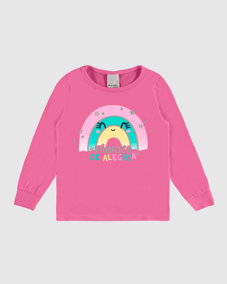 Blusa Infantil Menina Manga Longa Fábrica De Alegria Em Algodão Malwee Kids