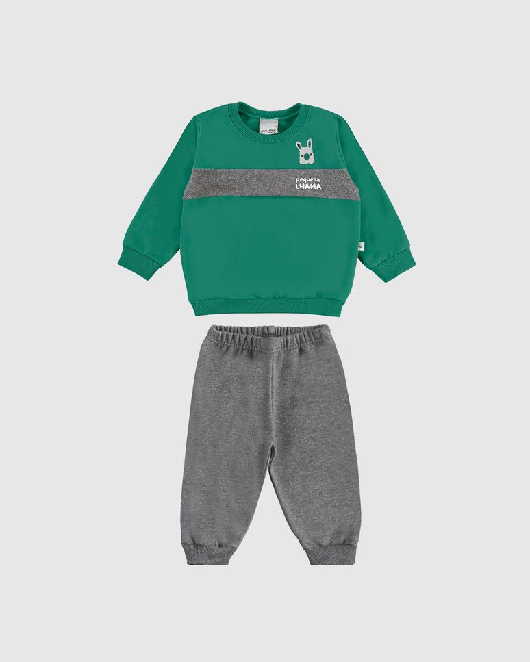 Conjunto Infantil Menino Blusão Estampa Puff Moletom Flanelado Malwee Kids