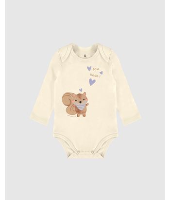 Body Bebê Menina Manga Longa Sou Linda! Em Algodão Malwee Kids