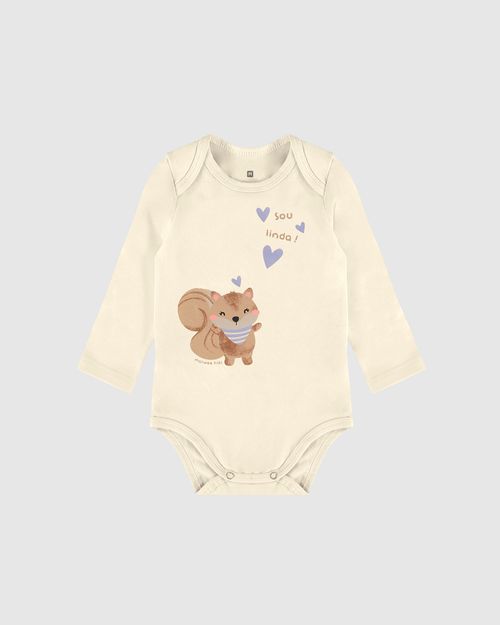 Body Bebê Menina Manga Longa Sou Linda! Em Algodão Malwee Kids