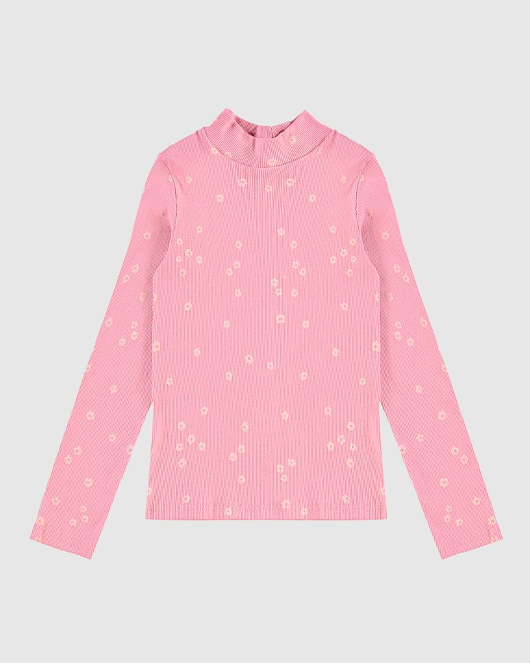 Blusa Infantil Menina Gola Alta Manga Longa Em Ribana Malwee Kids