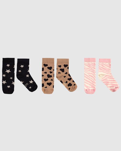 Kit 3 Meias Infantis Unissex Estampado Cano Curto Malwee Kids