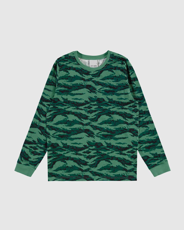 Camiseta Infantil Menino Manga Longa Estampada Em Algodão Malwee Kids