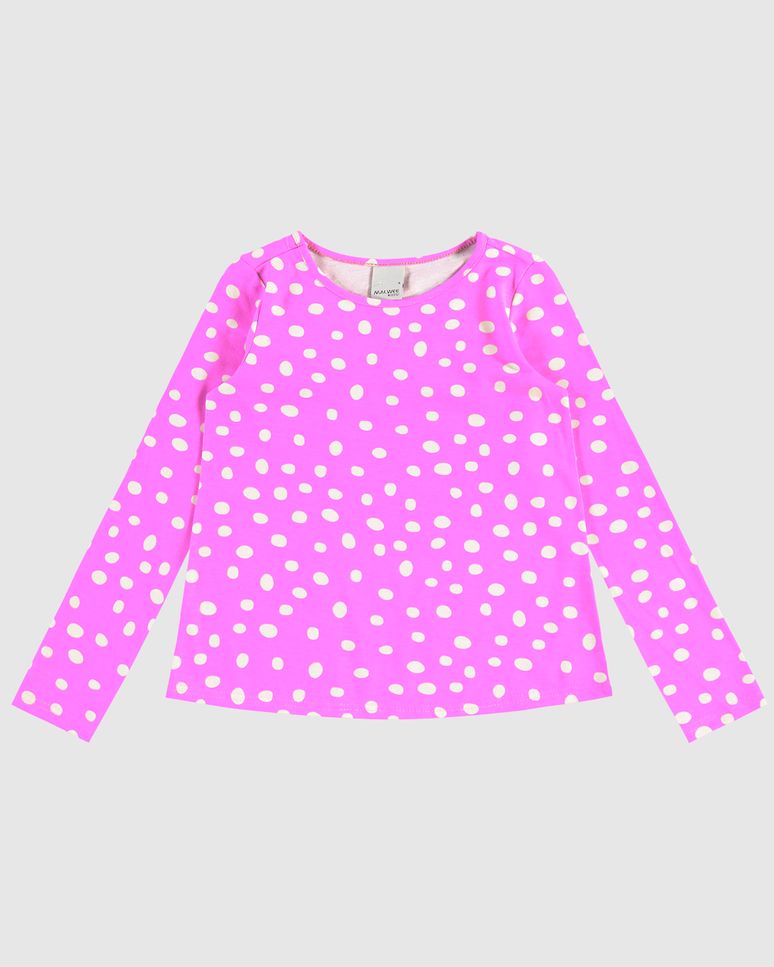 Blusa Infantil Menina Manga Longa Estampada Em Algodão Malwee Kids