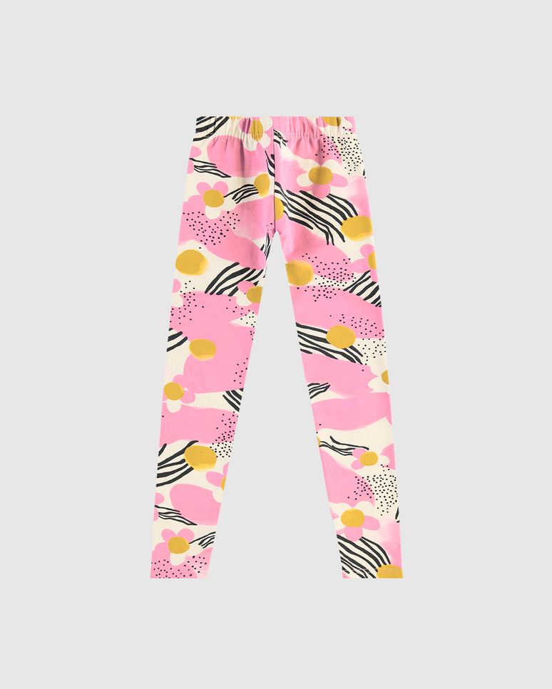 Calça Legging Infantil Estampada Em Moletom Stretch Flanelado Malwee Kids