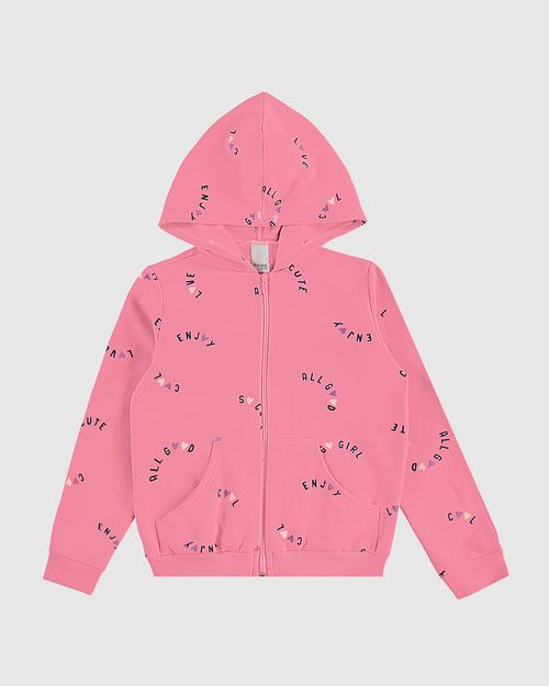 Jaqueta Infantil Menina Estampada Em Moletom Flanelado Malwee Kids