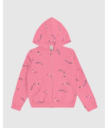 Jaqueta Infantil Menina Estampada Em Moletom Flanelado Malwee Kids